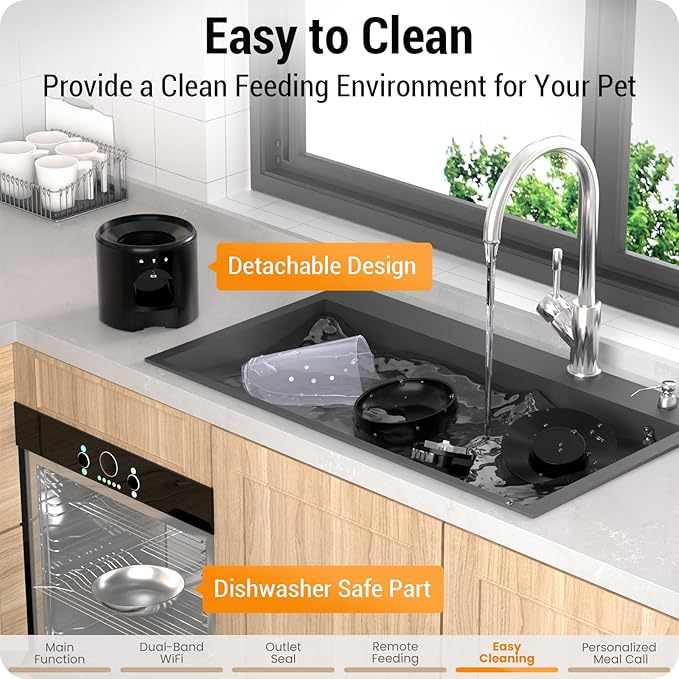 5L Automatic Cat Feeder with Sealed Outlet: 5G WiFi Automatic Dog Feeder with APP Control, Auto Cat Food Dispenser with Voice Recording for Pets, Detachable for Easy Clean - 21 Cup-PurrikoPets