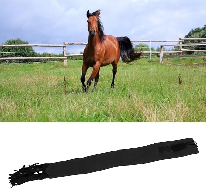 GLOGLOW Horse Tail Bag, Design Horse Tail Guard with Fringe for Keep Tail and Protected (Black)-PurrikoPets