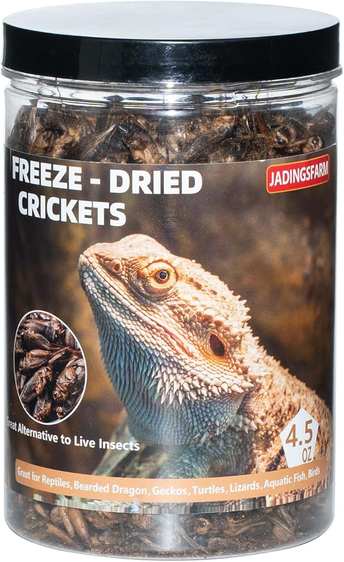 Freeze Dried Crickets – 4.5 Oz High Protein Freeze Dried Crickets, Food for Reptiles, Bearded Dragons, Lizards, Geckos, Birds, Fish,Hedgehogs, Bearded Dragon Food-PurrikoPets