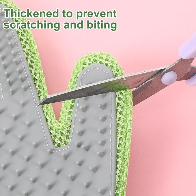 2 in 1 Pet Grooming Glove for Cats & Dogs, Efficient Deshedding Brush Pet Long Short Fur Removal Glove, Gentle Massaging Puppy Kitten Bathing Grooming Brush Tool, Easy Clean Floating Hair Mitt-PurrikoPets