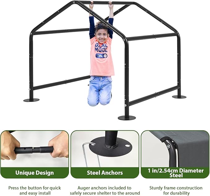 Dog Shades for Outside - Outdoor Dog Kennel for Small Dogs, 29.53”x25.59”x25.59” Outdoor Sun Rain Canopy Pet House, Waterproof Pet Canopy Shelter for Small Animals with Ground Nails-PurrikoPets