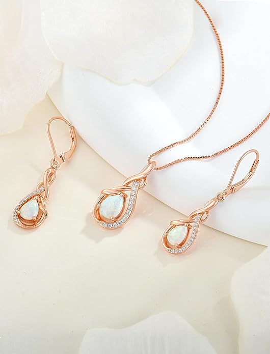 STARCHENIE Infinity Teardrop Pendant Necklace for Women 925 Sterling Silver Birthstone Jewelry