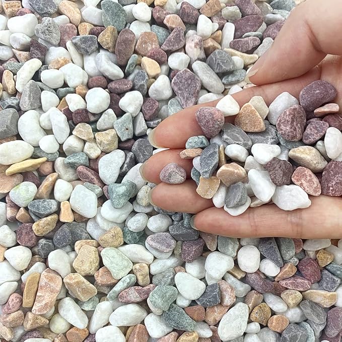10 lbs Colorful Pebbles Pea Gravel for Landscaping, 3/8 Inch Decorative River Rocks for Plant Indoor Succulent Cactus Vase Garden and Plant Pots-PurrikoPets