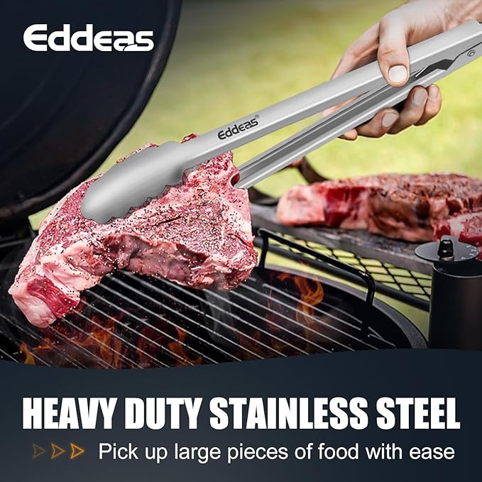 2PCS 9inch Tongs for Cooking - Heat Resistant 600 Degree Kitchen Tongs, Heavy Duty All Metal Food Tongs, Stainless Steel and Non-Slip handle, Salad, Grilling, Barbecue, Dishwasher safe-PurrikoPets