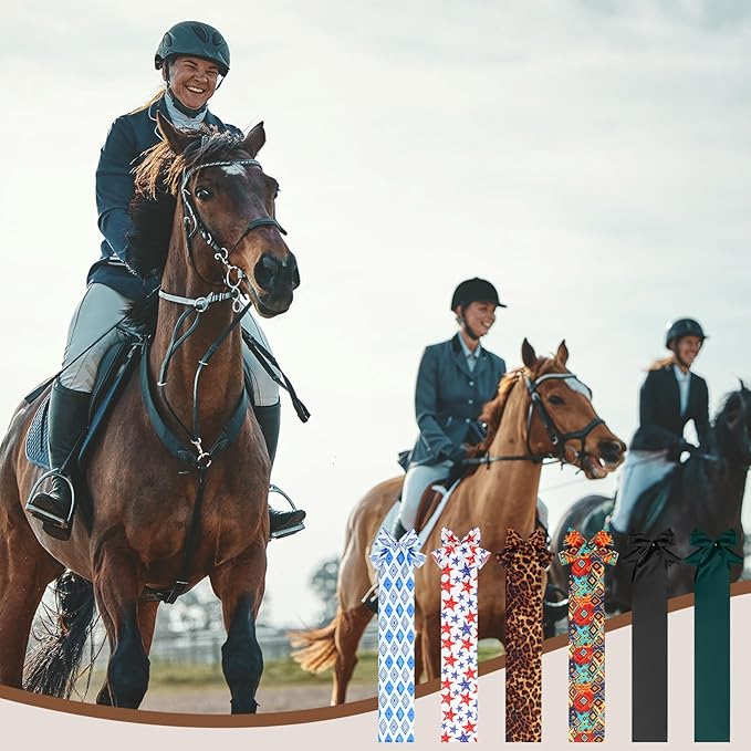 6 Pcs Horse Tail Bag Breathable Guard 22" Slip on Horse Care Tail Wrap 2 Strand Closure Straps Grooming Supplies to Keep from Dirt Breakage Rubbing 6 Designs(Vintage Style)-PurrikoPets