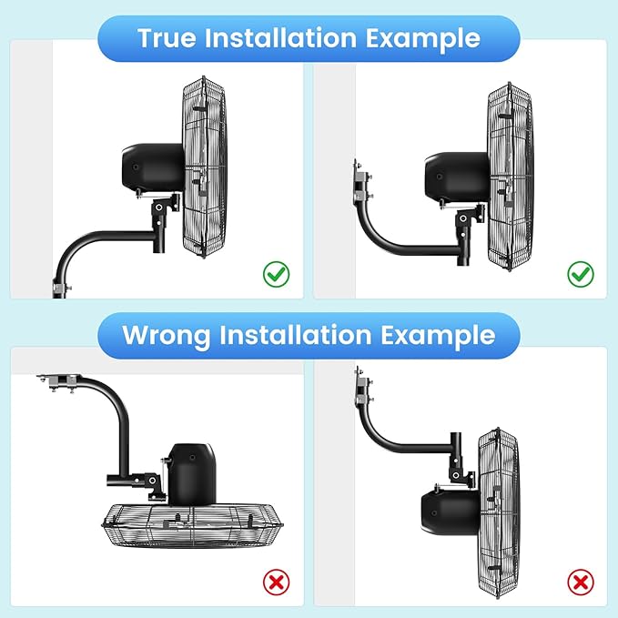 20'' Outdoor Wall Mount Fan, 4 Speed Oscillating Wall Fan with All Sealed Brushless DC Motor, Heavy Duty Industrial Fans, Waterproof Fans for Patios, House, Garage, Commercial, Warehouse, Factory-PurrikoPets