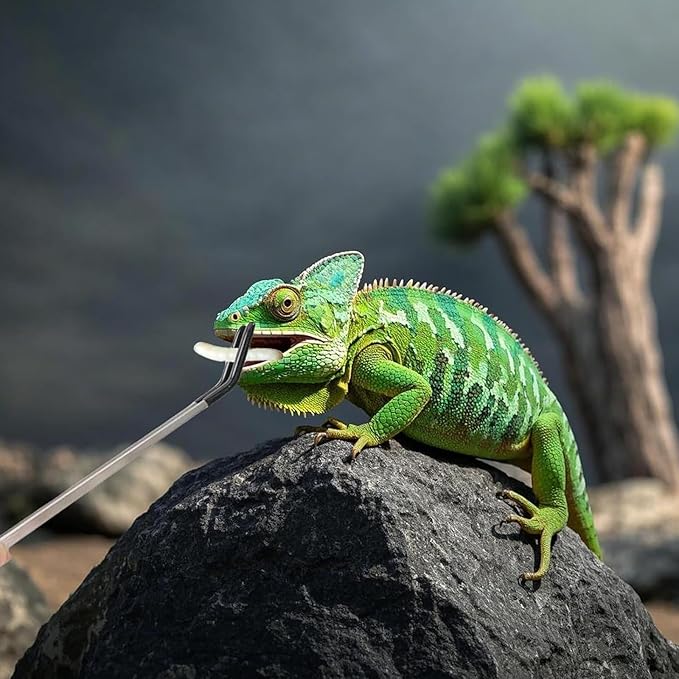 4PCS-Rubber Tip Feeding Tongs for Reptiles Extra Long Stainless Steel Reptile Feeding Tongs Terrarium Tools Feeder for Lizards Bearded Dragon Snake Enclosure Tank Accessories-PurrikoPets