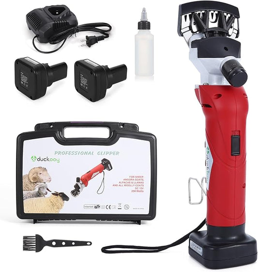 DUCKBOY Cordless Sheep Shears Clippers, Rechargeable Animal Pet Hair Clipper Groomer Shears 380W 18V for Animal, Goats, Cattle, Farm Livestock Pet, Hair Shaving-PurrikoPets