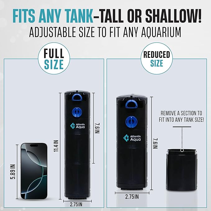 20 Gallon Fish Tank Filter up to 55 Gallons | Quiet Fish Tank Filter | Crystal Clear Water | Turtle Tank Filter | Submersible Aquarium Filter, Filter for Fish Tank, 50 Gallon Fish Tank Filter-PurrikoPets