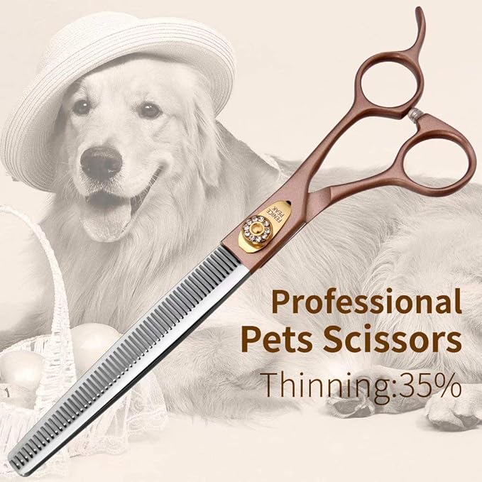 Fenice Peak Professional Thinning Scissors for Dog Cat 7/7.5'' Pet Grooming Scissors 440C Stainless Steel Thinning Shears for Dogs 50/56 Teeth-PurrikoPets