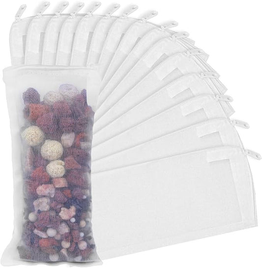15PCS Media Bags for Aquarium, Extra Fine Mesh Bag Reusable Nylon Net Aquarium Filter Bags with Plastic Zipper for Extra Fine Resins Filter, 3.1 x 7.9 Inch-PurrikoPets