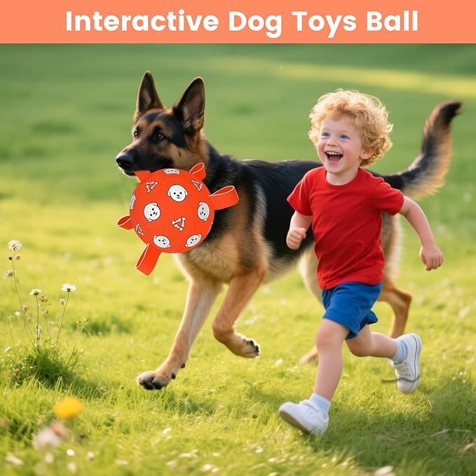 Dog Toys Soccer Ball with Straps, Durable Dog Balls, Interactive Dog Toys for Tug of War, Floating Water Puppy Toys for Indoor/Outdoor – Fun Dog Birthday Gift for Small Medium Dogs, 6 Inch-PurrikoPets