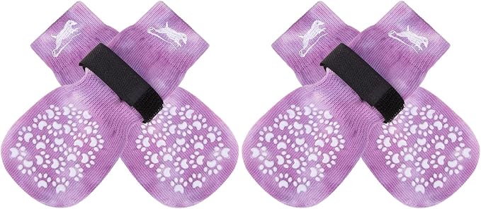 EXPAWLORER Anti Slip Dog Socks to Prevent Licking Paws, Dog Shoes for Hot Pavement, Dog Booties for Small Medium Large Senior Dogs, Traction Control Dog Boots & Paw Protectors for Hardwood Floors-PurrikoPets
