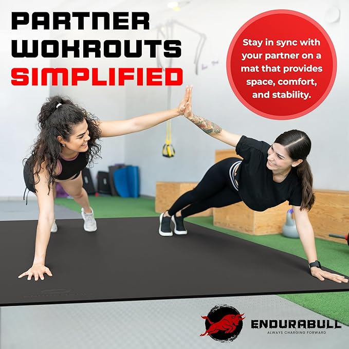 8FT x 4FT Extra Large Exercise Mat - PVC Floor Workout Mat with Carry Bag, Cleaning Cloth - Non slip Thick Workout Mats for Home Gym Flooring, Fitness Training Mat for Weights Pilates Cardio-PurrikoPets