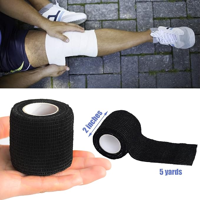 9 Pack 2" x 5 Yards Self Adhesive Bandage Wrap Self Stick Wrap for Ankle, Wrist, Finger, Sports, Breathable Cohesive Vet Tape for Pets (Multi Colors)-PurrikoPets