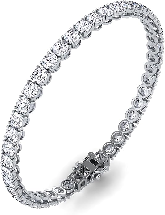 0.50-15 Carat Lab Grown Classic Diamond Tennis Bracelet 4 Prong Setting Luxury Collection (F-G Color, SI Clarity) Length- 7 Inch