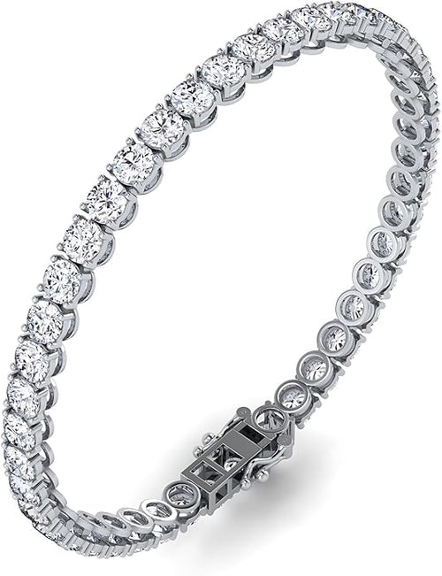 0.50-15 Carat Lab Grown Classic Diamond Tennis Bracelet 4 Prong Setting Luxury Collection (F-G Color, SI Clarity) Length- 7 Inch