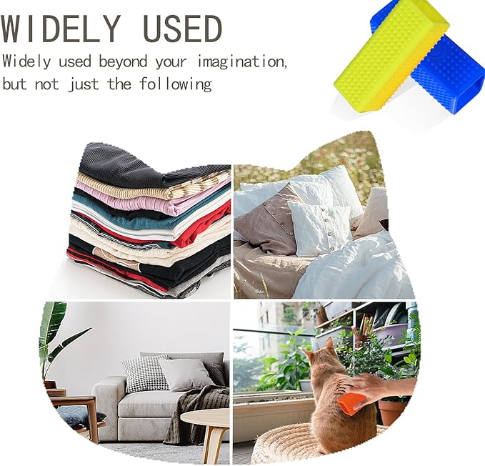 2pcs Pet Dog Cat Hair Remover, Pet Hair Removal Tool, Hollow Cleaner Brush for car，Interior, Furniture, Sofa (blue and yellow)-PurrikoPets