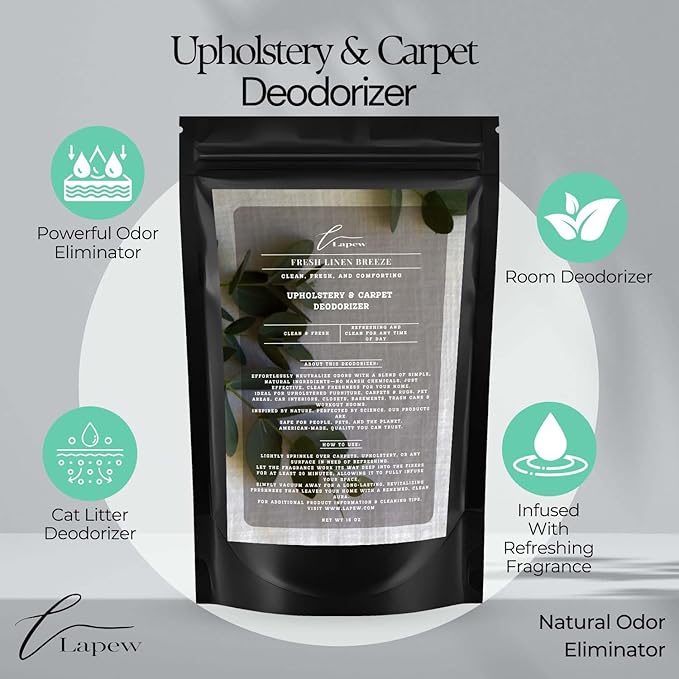 Fresh Linen Breeze Carpet Freshener Powder: Powerful Odor Eliminator for Home, Upholstery Deodorizer, Carpet Deodorizer, Pet Urine, Cat Litter Box - Fresh Linen Breeze Fragrance-PurrikoPets