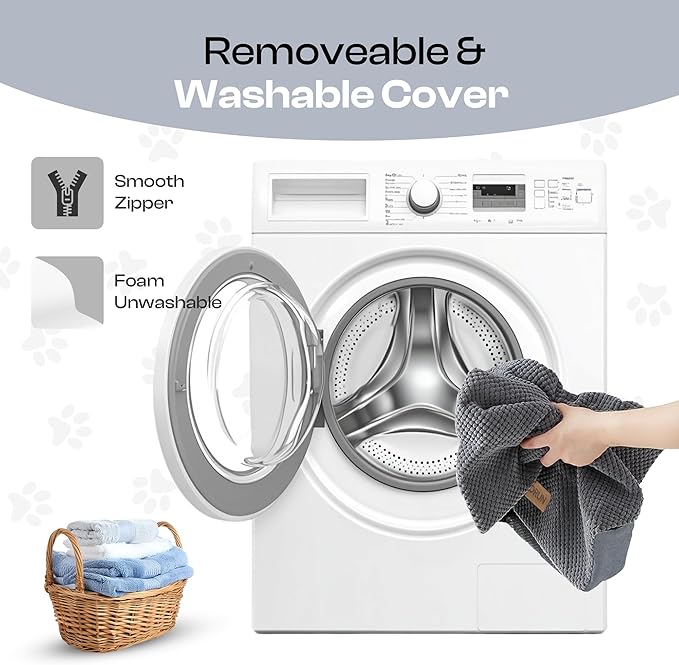 5-Step Curved Dog Stairs for High Beds Up to 30", Non-Slip Foam Pet Ramp for Large Dogs and Cats, Washable Cover, Soft Climbing Steps for Couch & Sofa-PurrikoPets