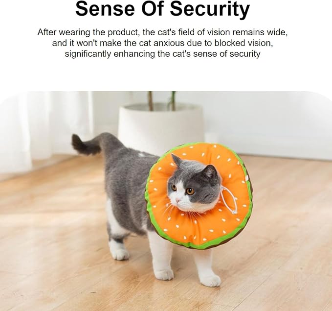 EWES Cat Cone Collar Soft M Size Alternative Neck Cones to Stop Licking Kitten Comfy Elizabethan Collars After Surgery Neuter Dog Donut Collar for Pet e Collar Recovery Shame-PurrikoPets