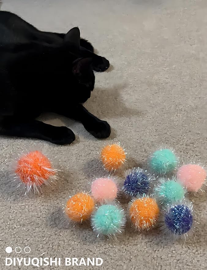 100-Pack Cat Toy Balls – Soft Fuzzy Toys for All Cats to Play and Exercise Indoors (1.5 inch, Cat Toys Pro Collection)-PurrikoPets