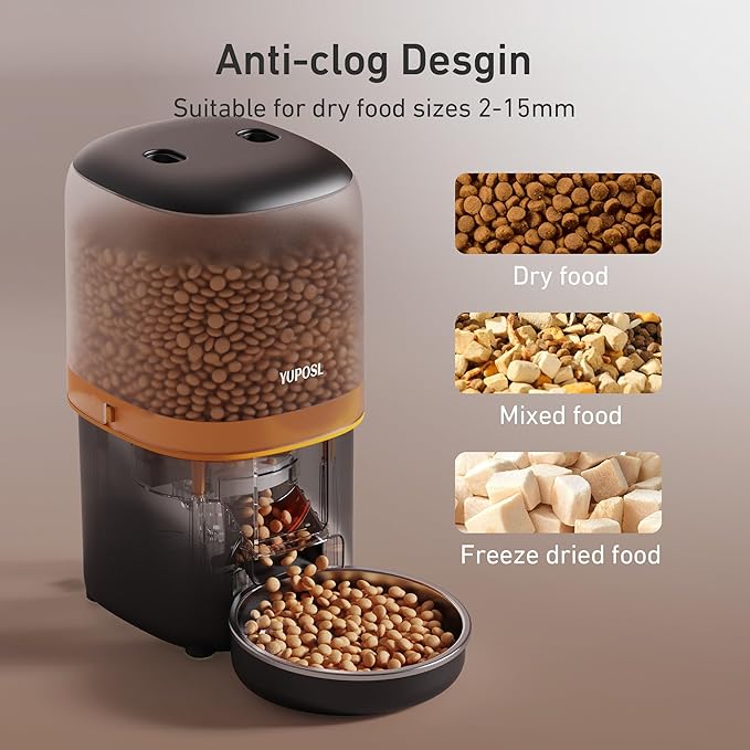 2025 Upgraded Automatic Cat Feeder - 4L Timed Auto Pet Feeder for Cat and Dog with Dry Food Dispenser, 180-day Battery Life, 1-6 Meals Per Day, 1-16 Portion, Desiccant Bag Keeps Food Fresh-PurrikoPets