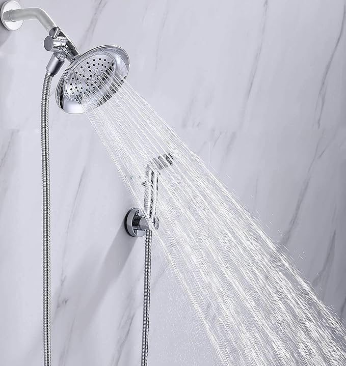 G-Promise Dog Shower Sprayer Attachment for Fast and Clean Pet Showering, Multifunctional Shower, Metal Diverter, 118 Inch Extra Long Hose, No Drill Hook, Dog Washing-Bathroom (Chrome)-PurrikoPets