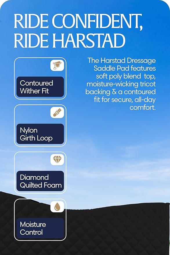 Equinavia Harstad Dressage Saddle Pad | Classic & Durable | Moisture-Wicking Tricot Backing-PurrikoPets