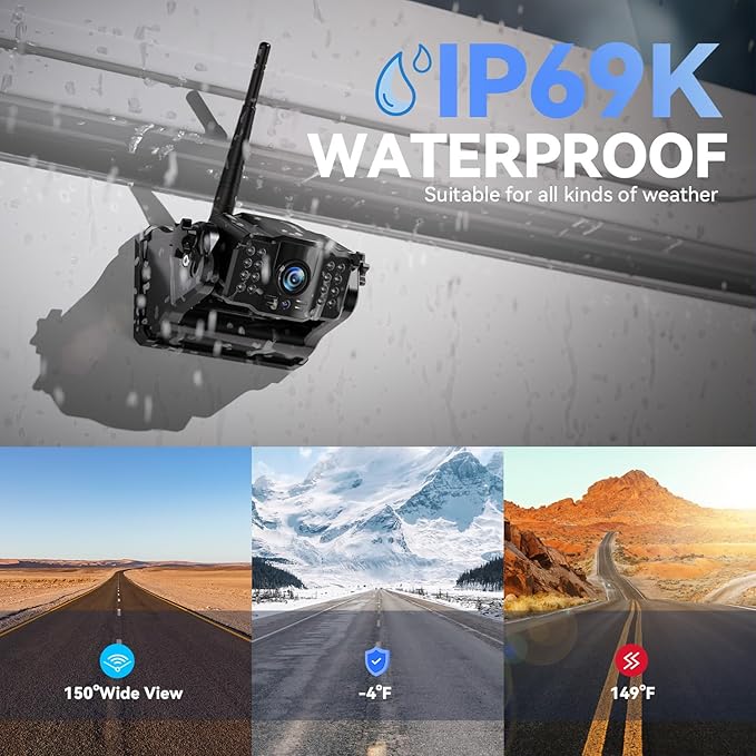 eRapta Wireless Backup Camera Magnetic: 5” Portable, 1-Min Install-Free Trailer Backup Camera with FHD1080P, Infrared Night Vision, 150° Wide-Angle View for Trailer/RV/Truck/Car/Tractor ACT501-PurrikoPets