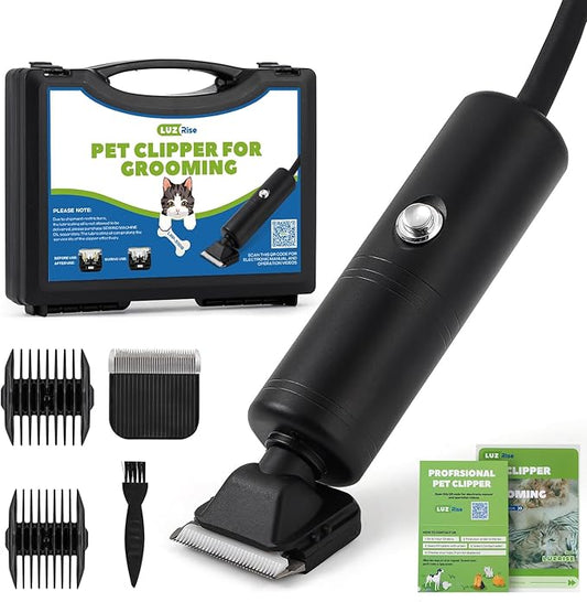 300W Pet Grooming Clippers (2000-6600rpm Stepless Speed Control, Heavy-Duty Commercial Grade, 13ft Power Cord, Low Noise< 50db, with Extra Blade) (300W Stepless Speed Control)-PurrikoPets