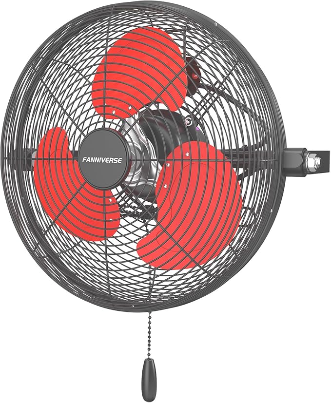 12 Inch Wall Fan Pro Series - Indoor High Velocity Wall Mount Fan for Commercial, Residential, Warehouse, Covered Patio, Shop, Garage, Barn, Gazebo 3 Speed 2800 CFM UL Safety Listed-PurrikoPets