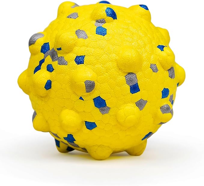 3.7'' Dog Balls for Dogs Aggressive Chewers Indestructible Tennis Durable Bouncy Interactive Dog Toy Balls for Fetch Game Floating Balls (Yellow Large)-PurrikoPets