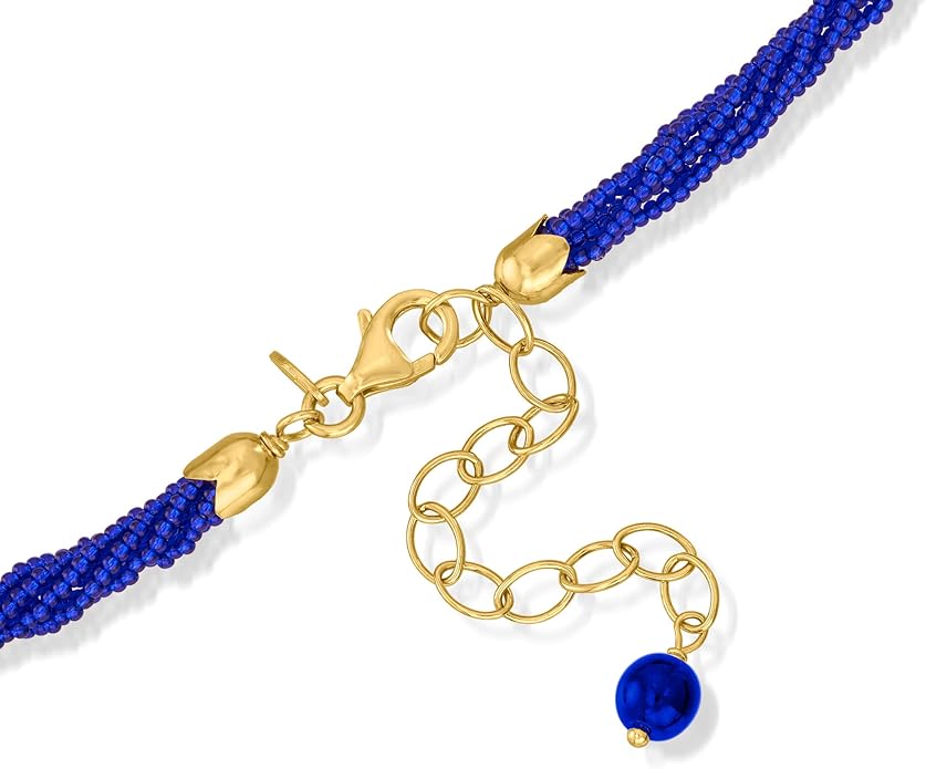 Ross-Simons Italian Multicolored Murano Heart Pendant Necklace in 18kt Gold Over Sterling