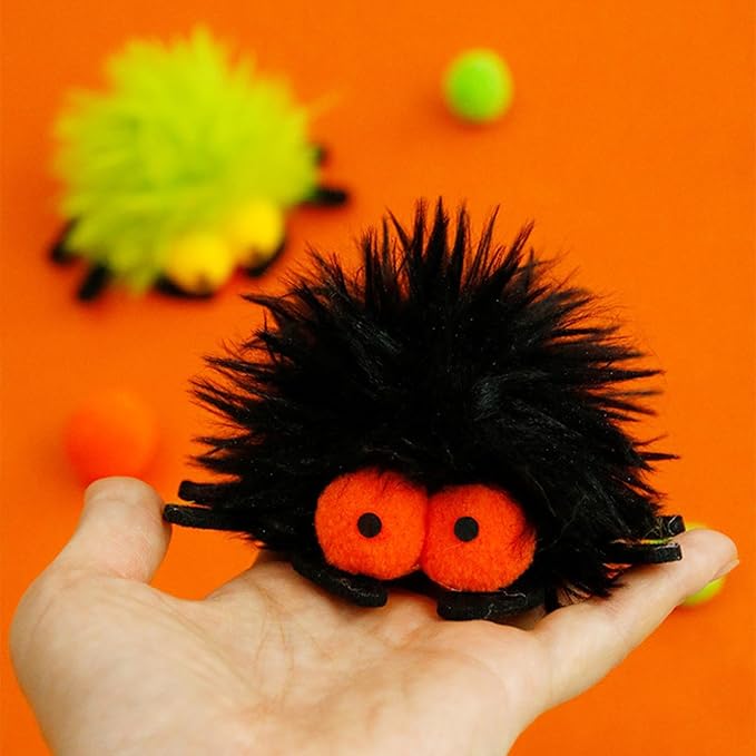 2 Pack-Spider Cat Kicker Toy with Catnip & Bell Inside, Cat Stuffed Animal Soft Cat Toys, Cute Cat Feather Toy Plush Cat Toy, Cat Nip Toys Cat Toys for Bored Cats, Interactive Cat Toys for Indoor Cats-PurrikoPets