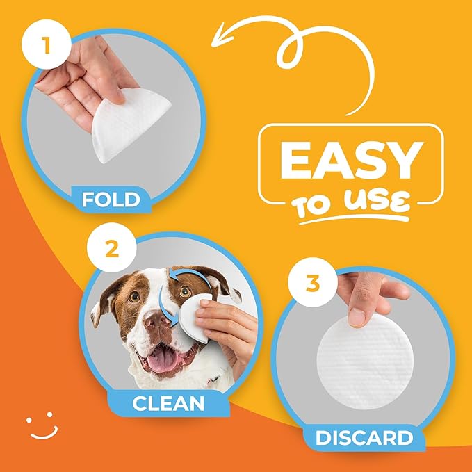 Dog Eye Wipes - Hypoallergenic Eye & Face Wipes for Dogs, Cats, and Puppy - Pet Tear Stain Remover and Cleaner - Gently Cleans and Removes Discharge, Crust, and Gunk - Coconut-PurrikoPets