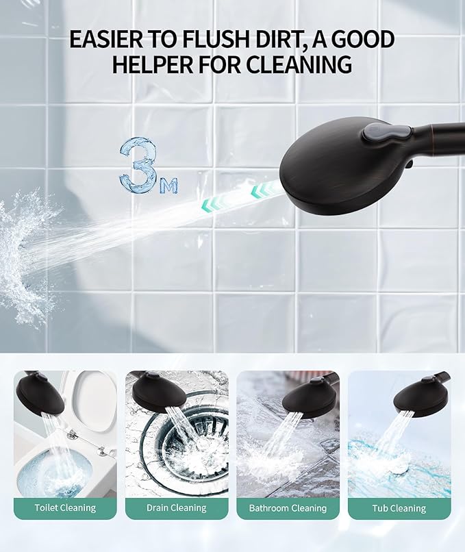 Filtered Shower Head with Handheld, High Pressure 9 Spray Mode ORB Showerhead with 4 Filters, Detachable Shower Head, Water Softener Filters Beads for Hard Water - Remove Chlorine-PurrikoPets