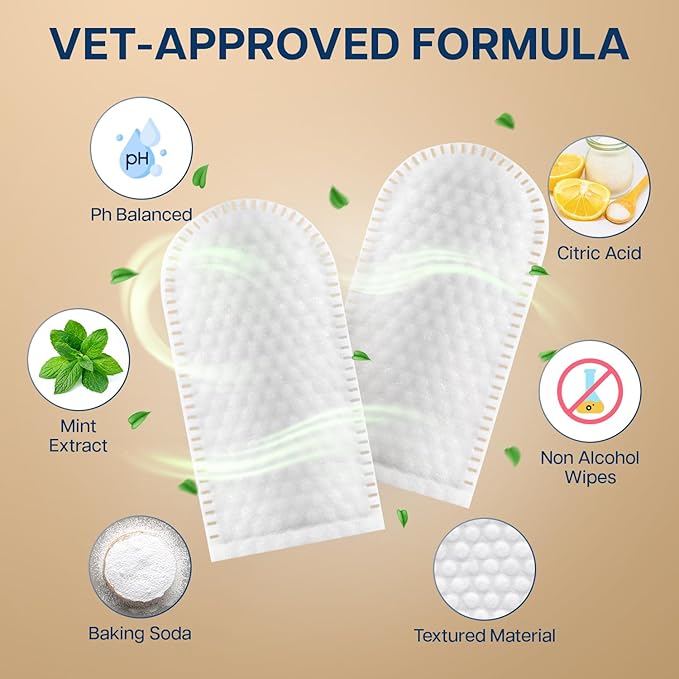 Dog Ear Wipes - 100 Value Pack - Mint Ear Wipes for Dogs, Vet Formulated Pet Ear Wipes for Dogs & Cats – Effective Dog Ear Cleaner for Itch Relief, Wax & Odor-PurrikoPets