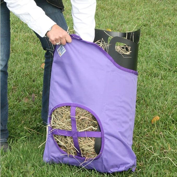 Dura-Tech Nylon Hay Bag for Horses | Color Black | Enhances Digestion with Slow Consumption | Minimizes Hay Waste | Extremely Durable 600 Denier PVC Construction-PurrikoPets