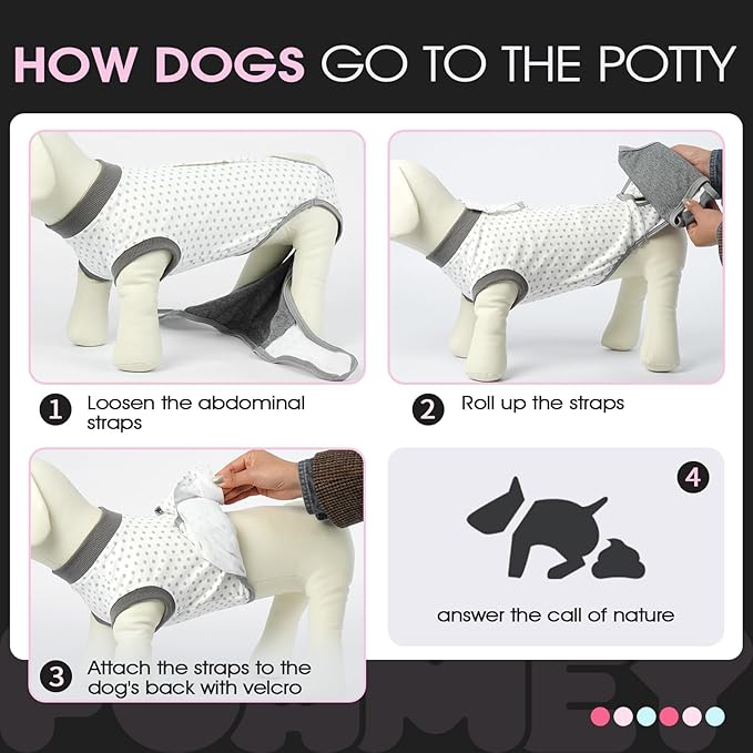 FUAMEY Dog Recovery Suit Male,Dogs Surgery Neuter Suits Puppy Spay Shirts for Female Protect Dog's Skin Anti Licking Abdominal Wounds Doggie Onesie Pet Bodysuit Alternative to Cone Polka Dot XS-PurrikoPets