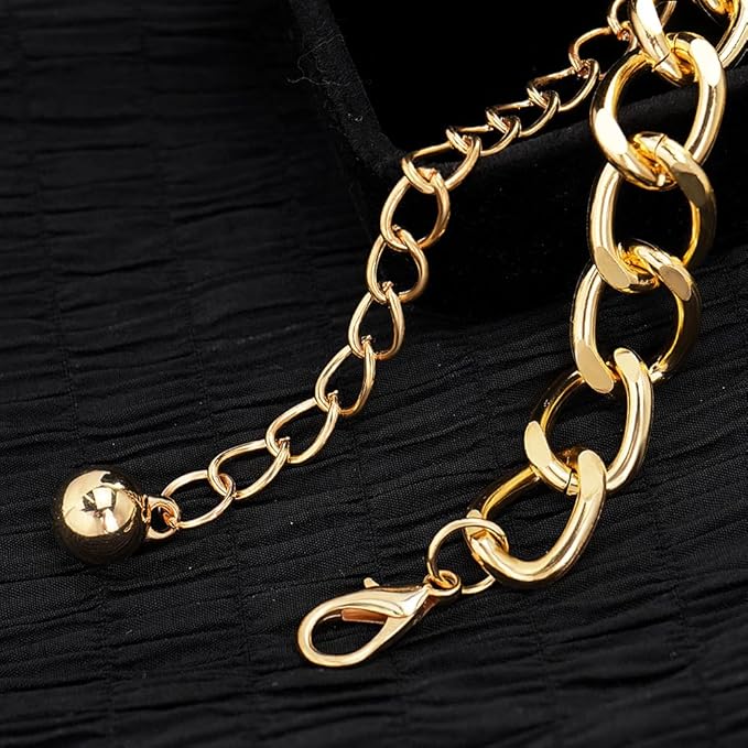 Suyi Multilayer Chain Belt Rhinestone Metal Chain Belts for Women Punk Gold Waist Chain