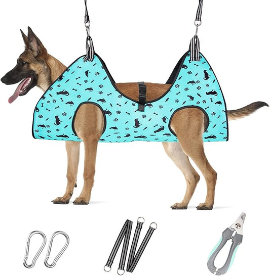 Dog Grooming Hammock - Pet Harness for Grooming, Dog Sling for Nail Clipping, Dog Hanging Holder for Cutting Nails-PurrikoPets