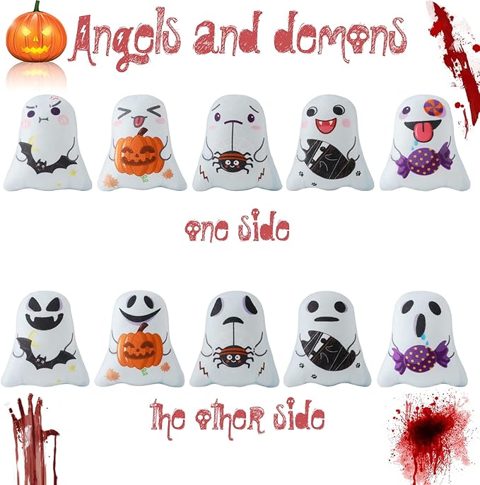 Dorakitten Catnip Toys Interactive Cat 5PCS Cats Chew Plush Ghost Toys & Pet Stuffed Nip Pillow & Kitten Best Kicker Toy Cute and Soft Teething Supplies for Moving Kitty Indoor-PurrikoPets