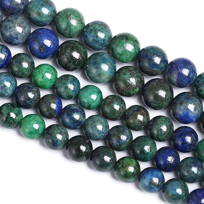 8MM 45PCS Natural Stone Lapis Chrysocolla Loose Beads for Jewelry Making DIY Bracelet