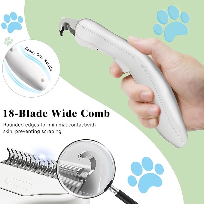 3-in-1 Pet Steam Brush Set for Dogs & Cats, Grooming Comb with Spray, Defur Tool, Water-Assisted Hair Removal, Spritz Brush, Multi-Purpose Kit, Undercoat Rake, Deshedding Brushes, Dematting Brush.-PurrikoPets