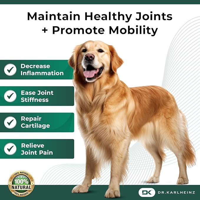 Glucosamine for Dogs - Max Strength Hip and Joint Supplement for Dogs - MSM, Chondroitin, Hemp Oil, Turmeric - Mobility Support and Pain Relief - 120 Chewable Tablets (Chicken Flavor)-PurrikoPets