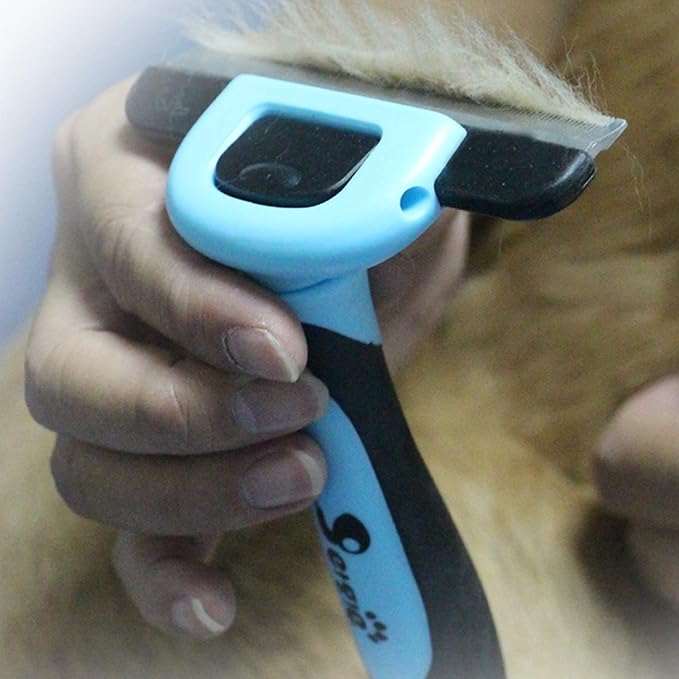 Effective Deshedding Brush and Large Dog Comb - Professional Grooming Tools for Dogs and Cats to Reduce Undercoat Shedding-PurrikoPets