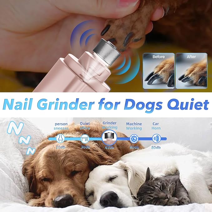 2 in 1 Dog Nail Clippers and Grinder with Lights & Cat Nail Clipper for Large Medium Small Dogs Cats Nail Trimmers USB Rechargeable with 2 LED Lights Dog Claw Care for Non-Black Nails-PurrikoPets