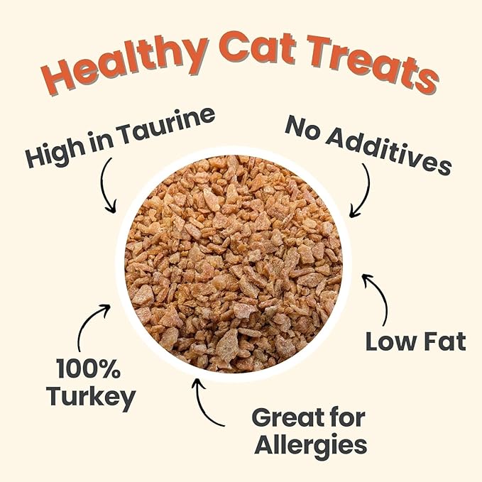Farm To Pet - Cat Treat Crumbles - 3 oz Single Ingredient Turkey Cat Treats or Snacks - Healthy for Indoor Cats and Kitten- Essential Products (Mix with Wet or Dry Food)-PurrikoPets