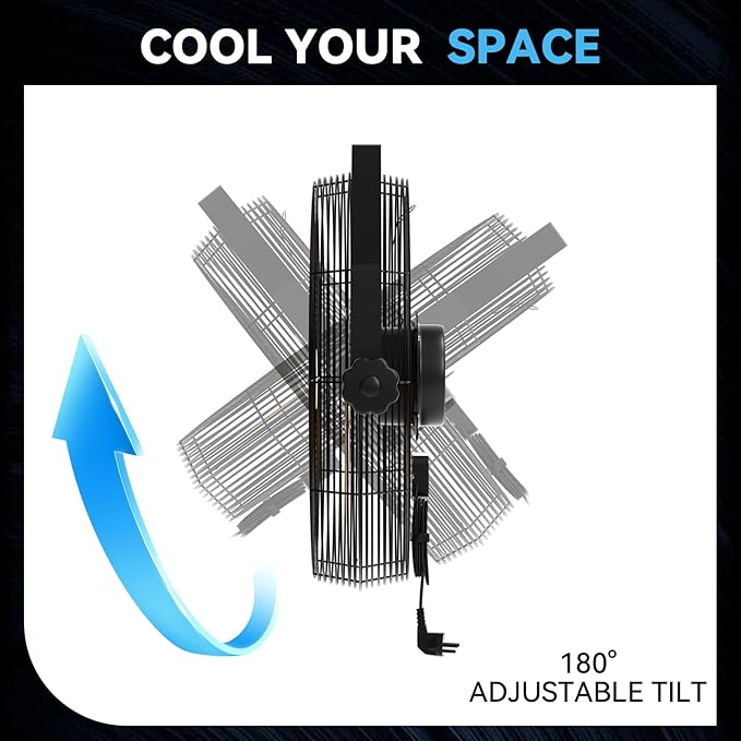 2PCS 4580 CFM 18 inch High Velocity Wall Mounted Fan, 3-Speed Metal Fan with Sealed Motor, 360 Degree Tliting Heavy Duty Wall Fan for Patio, Barn, Garage, and Gazebo - UL listed-PurrikoPets